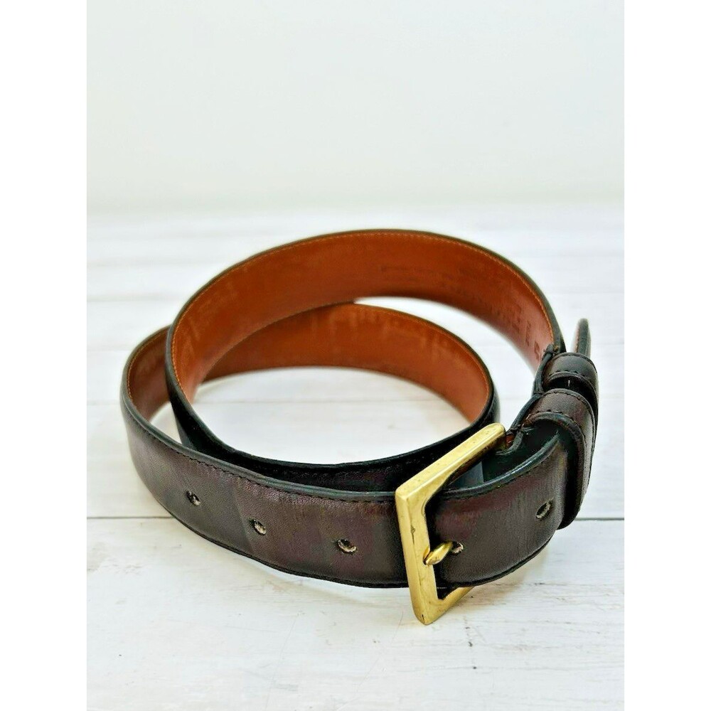Men’s Coach New York City Vintage 34” Glove Tanned Leather Belt 7602 Brass